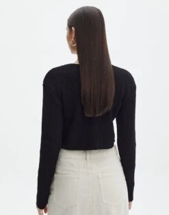 Twist Front Long Sleeve Knit Top 19 Twist Front Long Sleeve Knit Top -Outlet Glassons Store co chenina chunky twist knit black back kl48394che