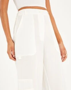 High Rise Wide Leg Cargo Pant 26 High Rise Wide Leg Cargo Pant -Outlet Glassons Store co cora cargo pant milk imageback pw60273vis