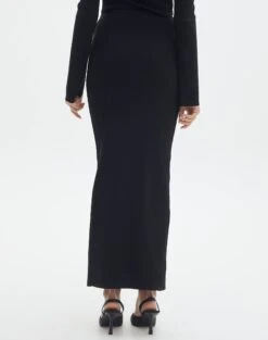 Ribbed Knit Button Side Maxi Skirt 29 Ribbed Knit Button Side Maxi Skirt -Outlet Glassons Store co darby button down knit midi skirt black back sl109336knt