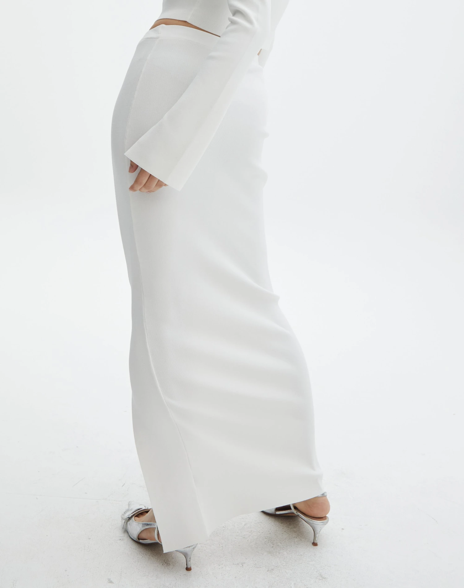 Ribbed Knit Button Side Maxi Skirt 5 Ribbed Knit Button Side Maxi Skirt - Image 3