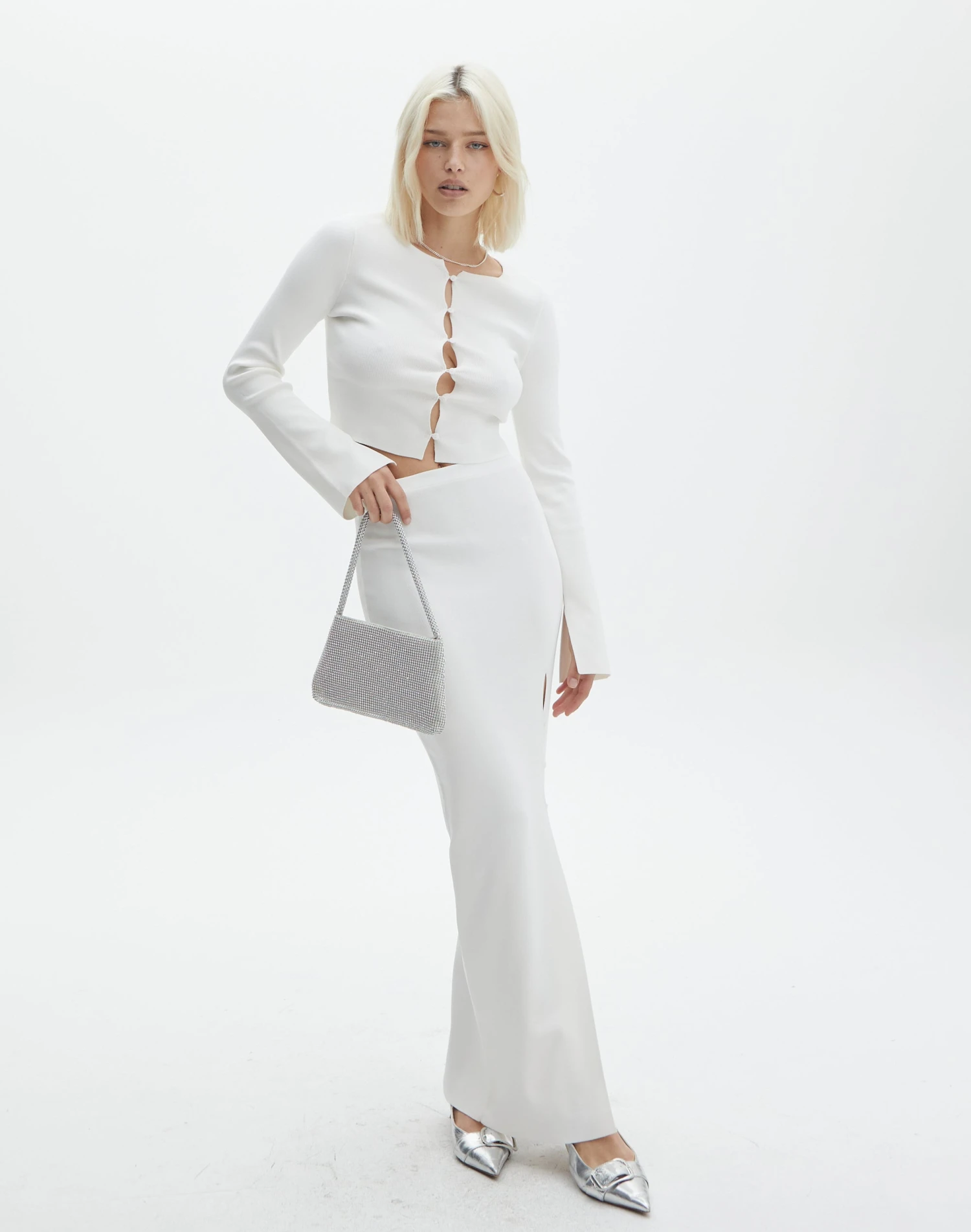 Ribbed Knit Button Side Maxi Skirt 3 Ribbed Knit Button Side Maxi Skirt