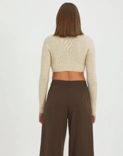 Knit Long Sleeve Cropped Cardigan 18 Knit Long Sleeve Cropped Cardigan -Outlet Glassons Store co flee two button up knit what the shell back kc94537non