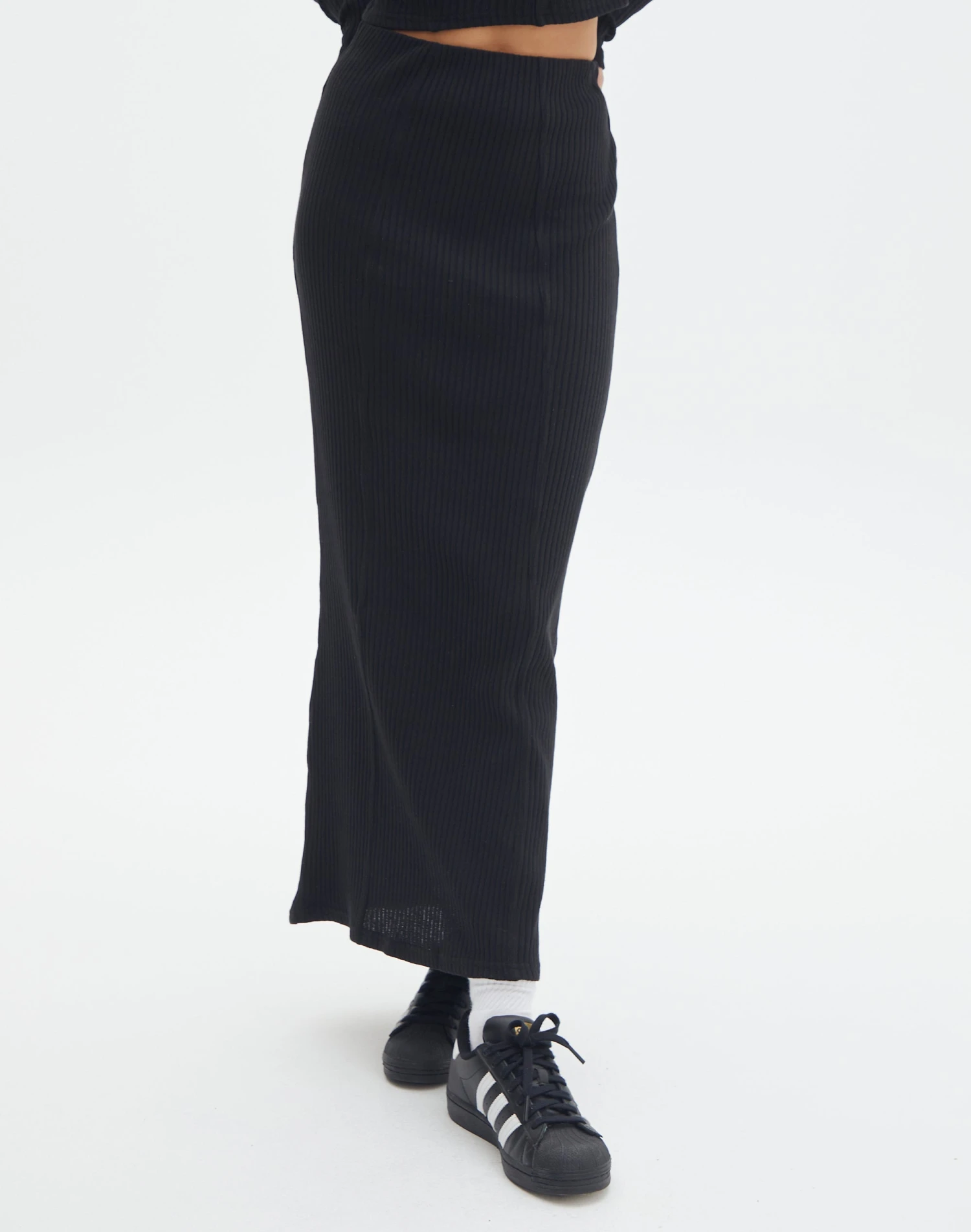 Cotton Panelled Rib Maxi Skirt 4 Cotton Panelled Rib Maxi Skirt - Image 2