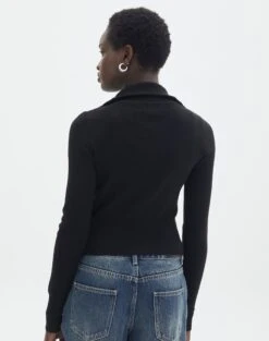 Long Sleeve Zip Through Knit Top -Outlet Glassons Store co harriet zip thru cardi black back kc90296knt