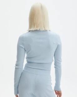 Long Sleeve Zip Through Knit Top -Outlet Glassons Store co harriet zip thru cardi blue bubble back kc90296knt