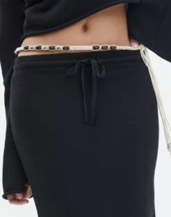 Tie Waist Knit Maxi Skirt -Outlet Glassons Store co lardee knit tie waist maxi black imageback sl47099knt