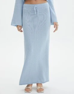 Tie Waist Knit Maxi Skirt -Outlet Glassons Store co lardee knit tie waist maxi ice cap full sl47099knt
