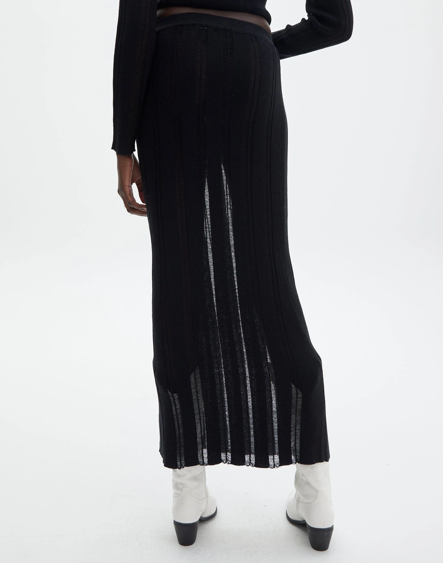 Sheer Ladder Knit Maxi Skirt 4 Sheer Ladder Knit Maxi Skirt - Image 2