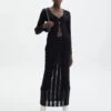 Sheer Ladder Knit Maxi Skirt 1 Sheer Ladder Knit Maxi Skirt -Outlet Glassons Store co lidia knit maxi skirt black front sl124834knt 1