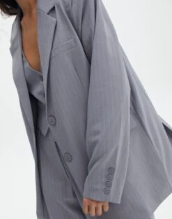 Oversized Pinstripe Blazer -Outlet Glassons Store co loretta blazer light grey pinstripe imageback jw51337pin