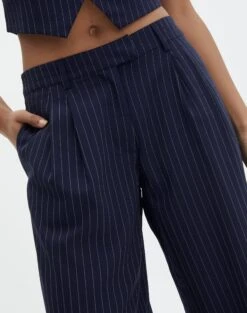 Mid Rise Pinstripe Wide Leg Pant -Outlet Glassons Store co loretta pinstripe tailored pant navy pinstripe imageback pw51730pst