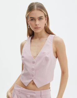 Tailored V Neck Vest -Outlet Glassons Store co loretta waistcoat baby suit detail bv65137pln