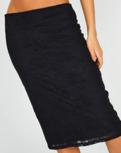 Lace Midi Slip Skirt -Outlet Glassons Store co lorna lace midi skirt blackblack imageback sl108106lac