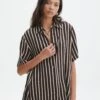 Oversized Contrast Stripe Shirt -Outlet Glassons Store co mal box collard shirt soy stripe front bs137014prt