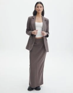 Tailored Oversized Blazer -Outlet Glassons Store co marly one button blazer irish coffee full jw74948pln