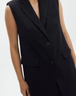 Tailored Oversized Vest -Outlet Glassons Store co marly sleeveless blazer black imageback vs133393pln