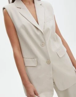 Tailored Oversized Vest -Outlet Glassons Store co marly sleeveless blazer oh natural imageback vs133393pln