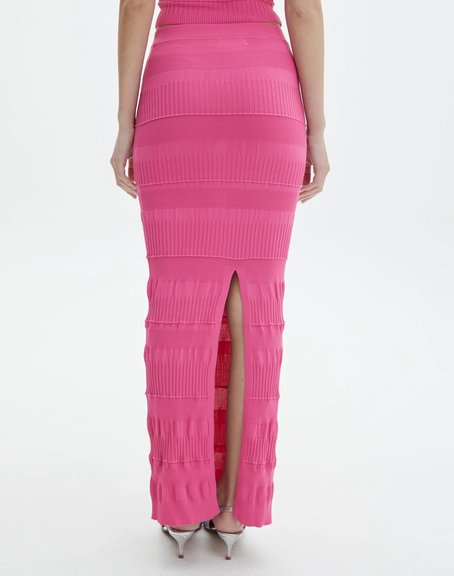 Contrast Rib Knit Maxi Skirt 5 Contrast Rib Knit Maxi Skirt - Image 3