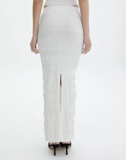 Contrast Rib Knit Maxi Skirt 25 Contrast Rib Knit Maxi Skirt -Outlet Glassons Store co michaela mixed stitch maxi skirt milk back sl96533knt