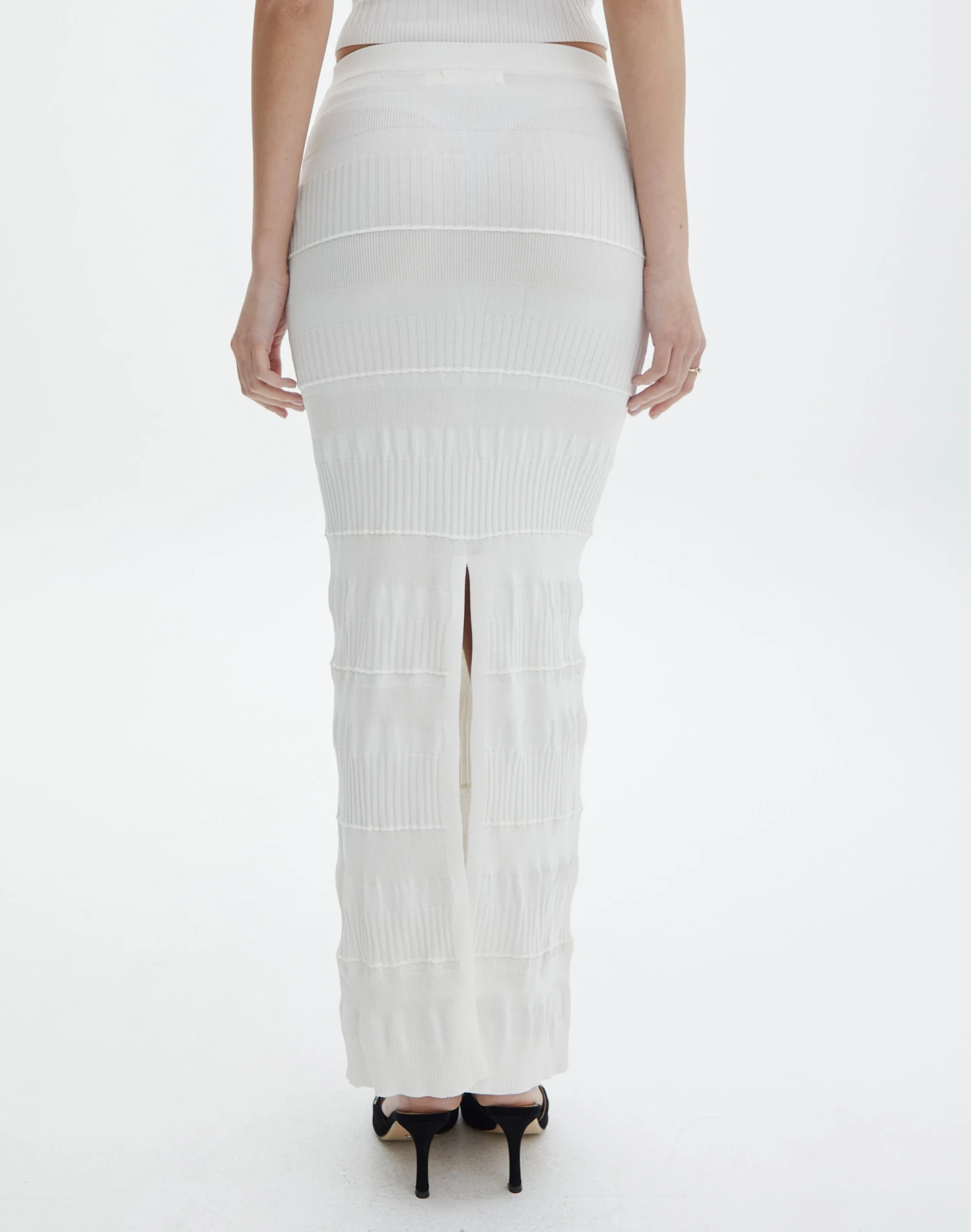 Contrast Rib Knit Maxi Skirt 10 Contrast Rib Knit Maxi Skirt - Image 8