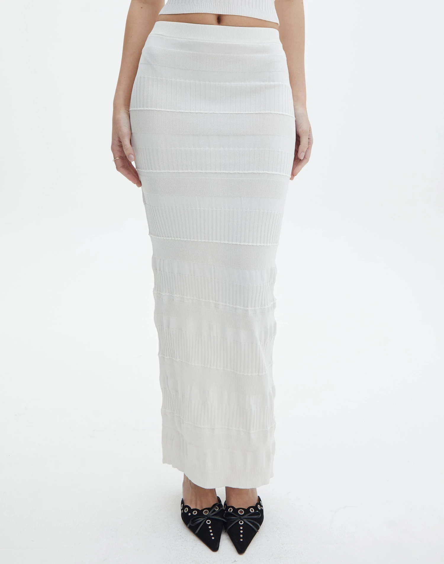 Contrast Rib Knit Maxi Skirt 9 Contrast Rib Knit Maxi Skirt - Image 7