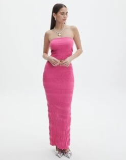 Contrast Rib Knit Bandeau -Outlet Glassons Store co michaela mixed stitch tube top lets go party full kv96489knt