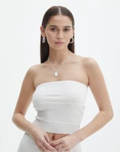 Contrast Rib Knit Maxi Skirt 30 Contrast Rib Knit Maxi Skirt -Outlet Glassons Store co michaela mixed stitch tube top milk front kv96489knt 1