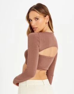 Ribbed Knit Long Sleeve Shrug -Outlet Glassons Store co midas shrug shiitake back kl54070cre