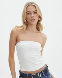 Linen Blend Tie Waist Pants 35 Linen Blend Tie Waist Pants -Outlet Glassons Store co minka boob tube milk front tv121046pch 1