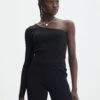 Knit One Shoulder Long Sleeve Top -Outlet Glassons Store co odus one shoulder knit black front kl94384vn 1