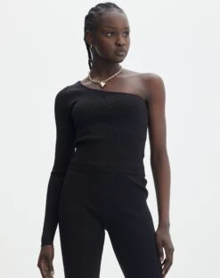 Thin Waistband Straight Leg Jean 28 Thin Waistband Straight Leg Jean -Outlet Glassons Store co odus one shoulder knit black front kl94384vn