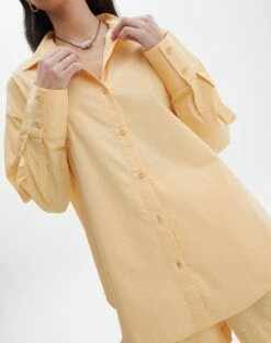 Cotton Oversized Button Up Shirt -Outlet Glassons Store co pascal poplin shirt mango lassi imageback bl118811pop