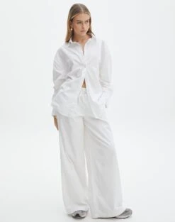 Low Rise Cotton Cargo Pant -Outlet Glassons Store co pascal wide leg poplin pant white front pw122250pop