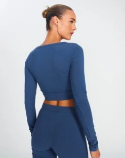 Button Up Cropped Long Sleeve Top -Outlet Glassons Store co peony longsleeve moby dick back tc93716cot