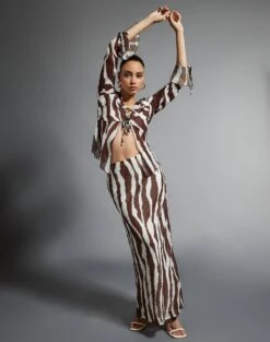 Print Maxi Slip Skirt 27 Print Maxi Slip Skirt -Outlet Glassons Store co riley mr maxi skirt umber zebra front sl102757prt