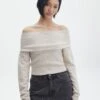 Off The Shoulder Bardot Knit Top -Outlet Glassons Store co skylar off shoulder relaxed knit take a shelfie front kl110792knt