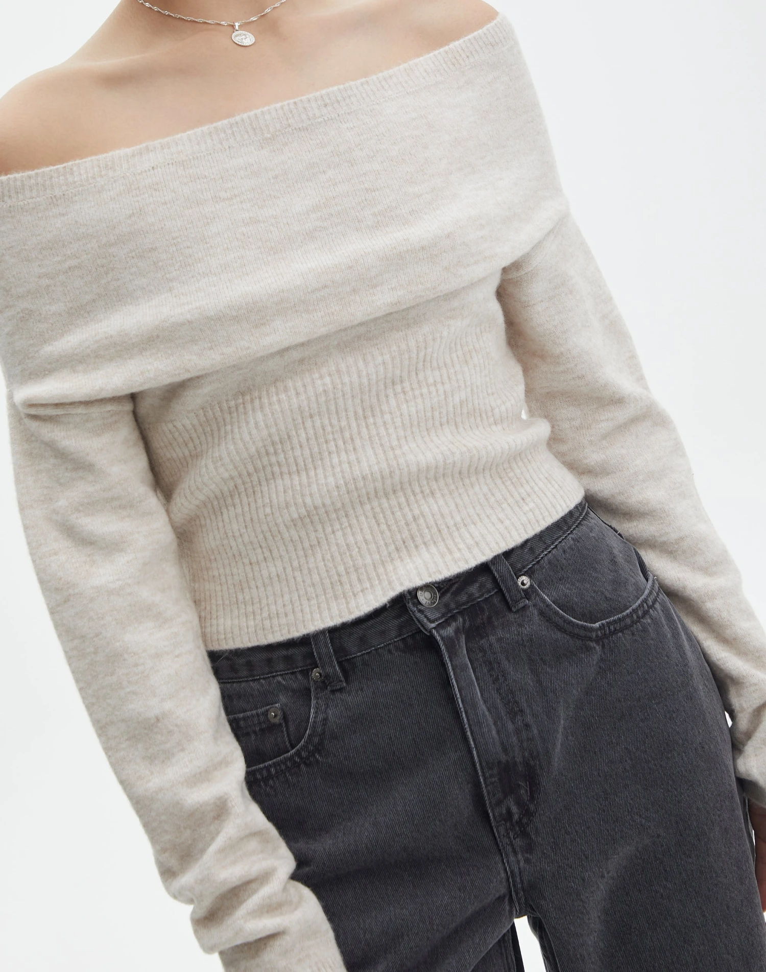 Off The Shoulder Bardot Knit Top 6 Off The Shoulder Bardot Knit Top - Image 4