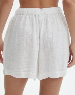 Muslin Cotton Shorts -Outlet Glassons Store co snoop tie waist muslin short white back sw125080mus