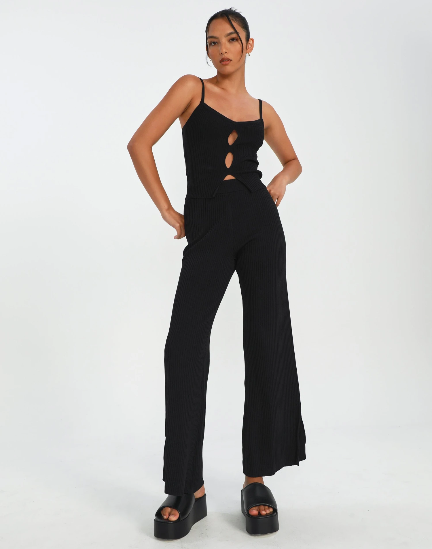 Cut Out Ribbed Knit Top 4 Cut Out Ribbed Knit Top - Image 2