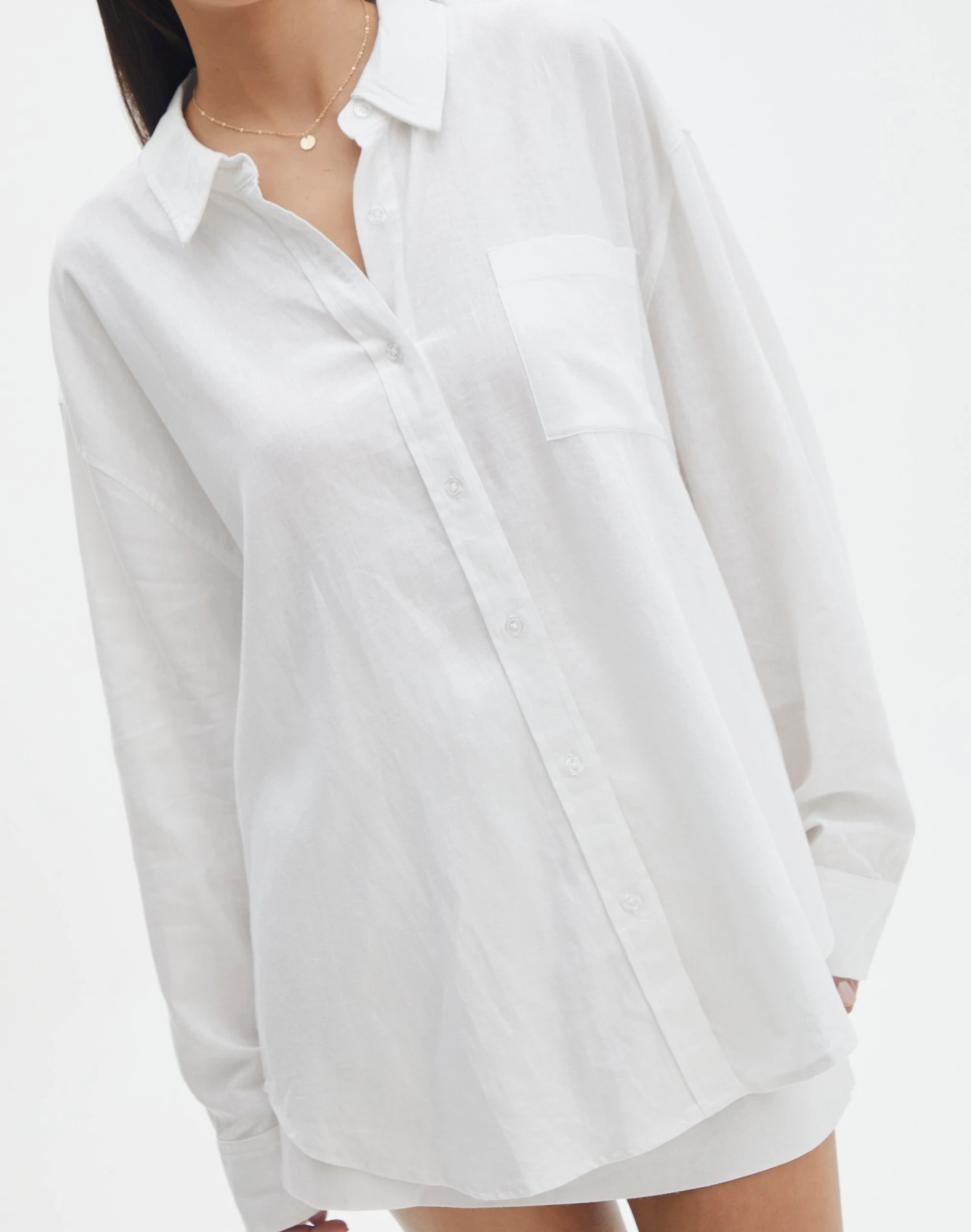 Long Sleeve Linen Blend Shirt 6 Long Sleeve Linen Blend Shirt - Image 4