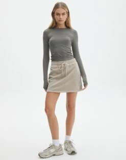 Zip Through Sweat Jumper -Outlet Glassons Store co zephy cotton mini skirt washed dust off front ss123055cot