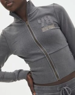 Zip Through Sweat Jumper -Outlet Glassons Store co zephy zip through sweat 98 new york washed black imageback tc122627cot