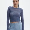 Crochet Knit Long Sleeve Top 1 Crochet Knit Long Sleeve Top -Outlet Glassons Store cody crochet knit moby dick front kl110747vp