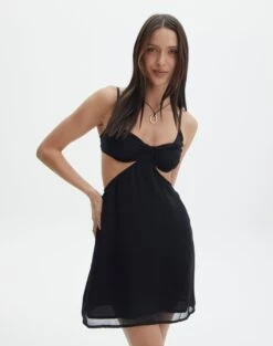 Cupped Cut Out Mini Dress -Outlet Glassons Store collie cupped mini dress black detail ds107273chi