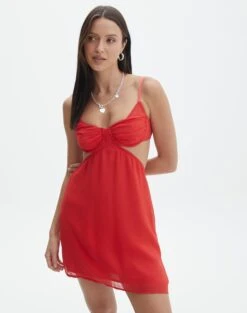 Cupped Cut Out Mini Dress -Outlet Glassons Store collie cupped mini dress mulan red front ds107273chi
