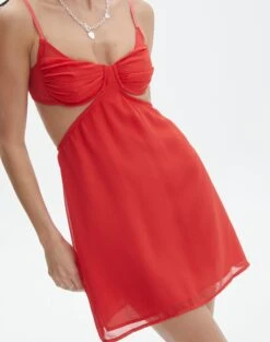 Cupped Cut Out Mini Dress -Outlet Glassons Store collie cupped mini dress mulan red imageback ds107273chi