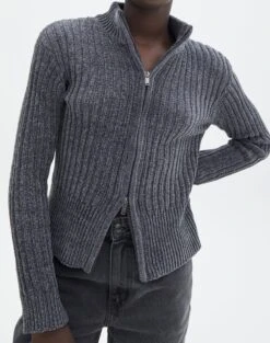 Zip Up Knit Long Sleeve -Outlet Glassons Store connor cozy keep your coal imageback kc123998che