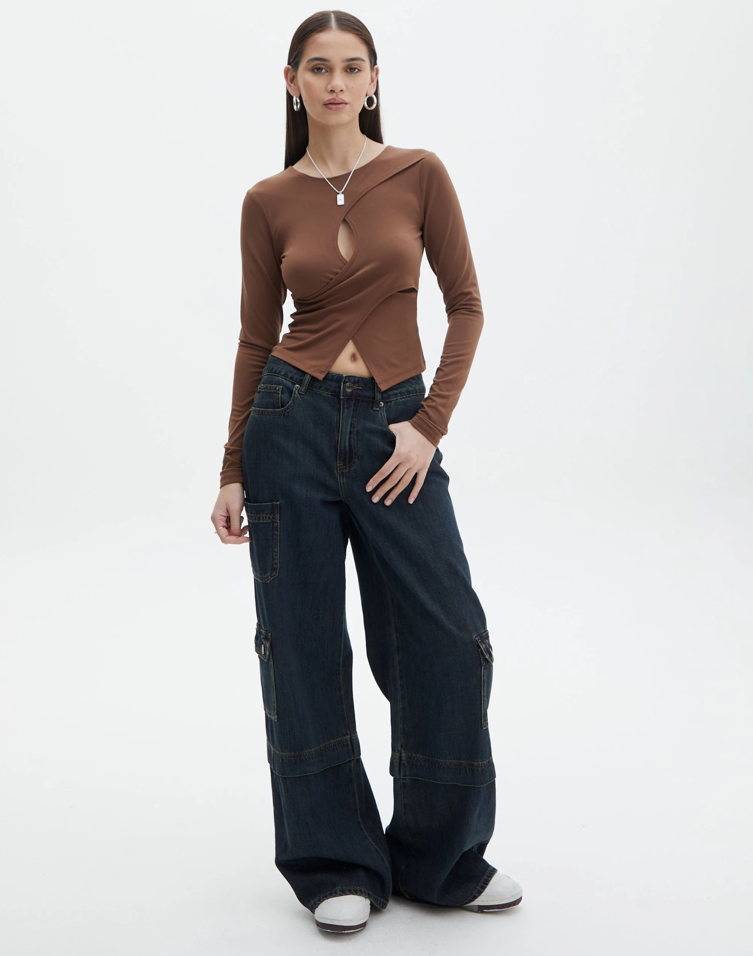 Keyhole Long Sleeve Wrap Top 4 Keyhole Long Sleeve Wrap Top - Image 2