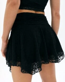 Asymmetric Lace Mini Skirt -Outlet Glassons Store daisy lace mini skirt black back ss89715lac