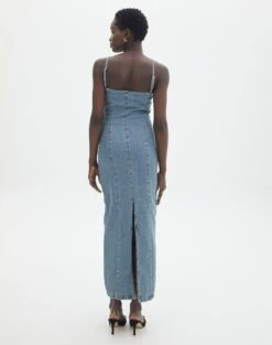 Denim Panelled Maxi Dress -Outlet Glassons Store darcy denim dress athens wash back dl104766dnm